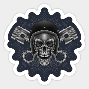 Skull Rider with Helmet Sticker